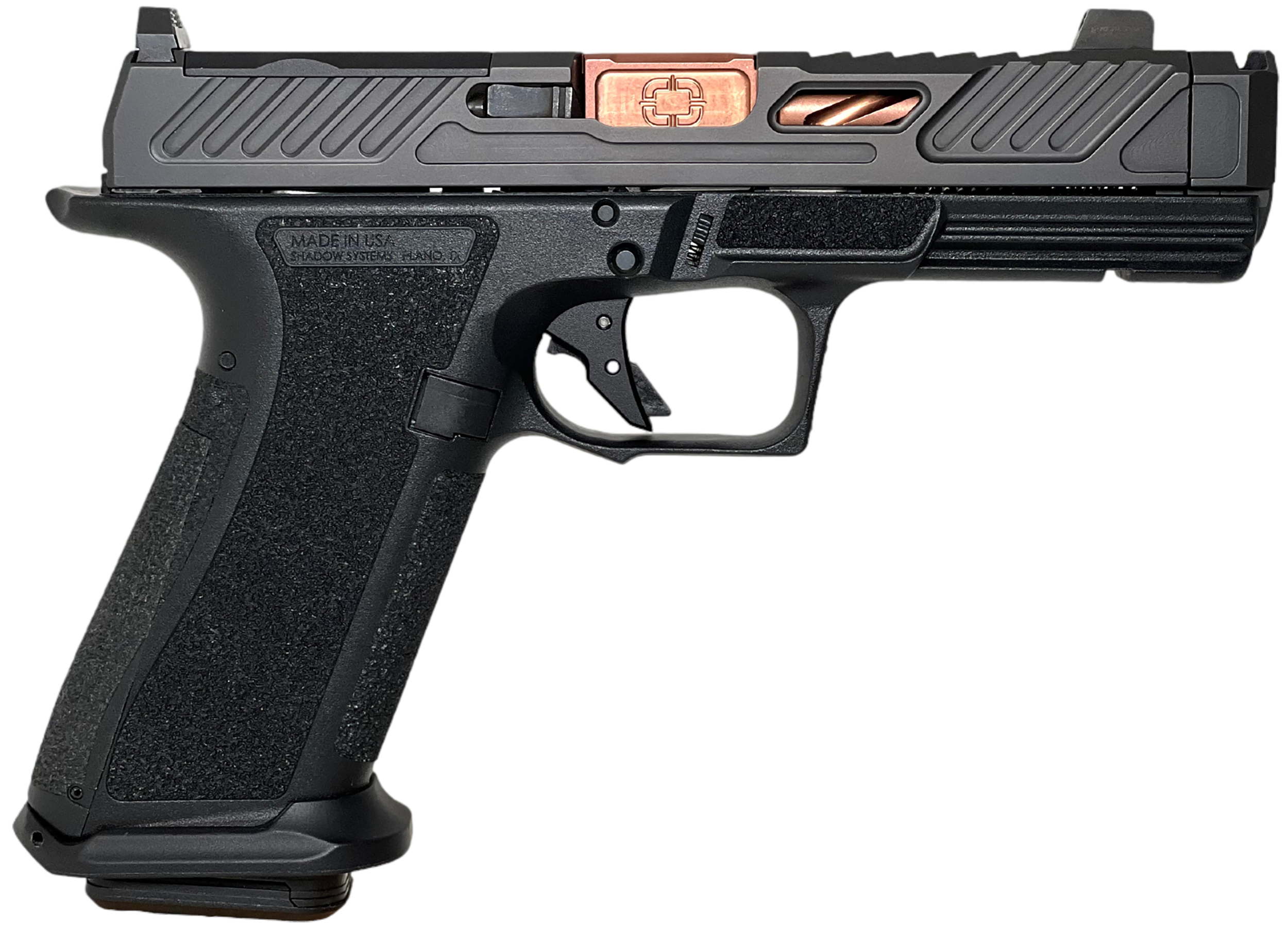 Shadow Systems XR920P Compensator Optic Ready Pistol SS3211, 9mm Luger, 4.25in, Black Interchangeable Backstrap, Black Finish, 17 Rds