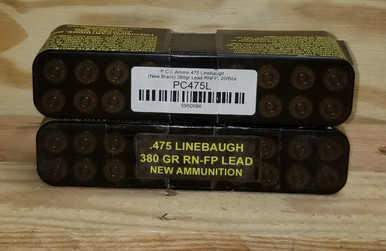 P.C.I. 475 Linebaugh Ammunition PC475L 380 Grain Flat Point 20 Rounds