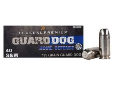 Federal 40 S&W Ammunition Guard Dog PD40GRD 135 Grain Expanding Full Metal Jacket 20 rounds