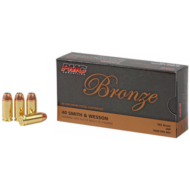 PMC Bronze 40 S&W Ammunition 165 Grain Jacketed Hollow Point 40B - 50 Rounds per Box