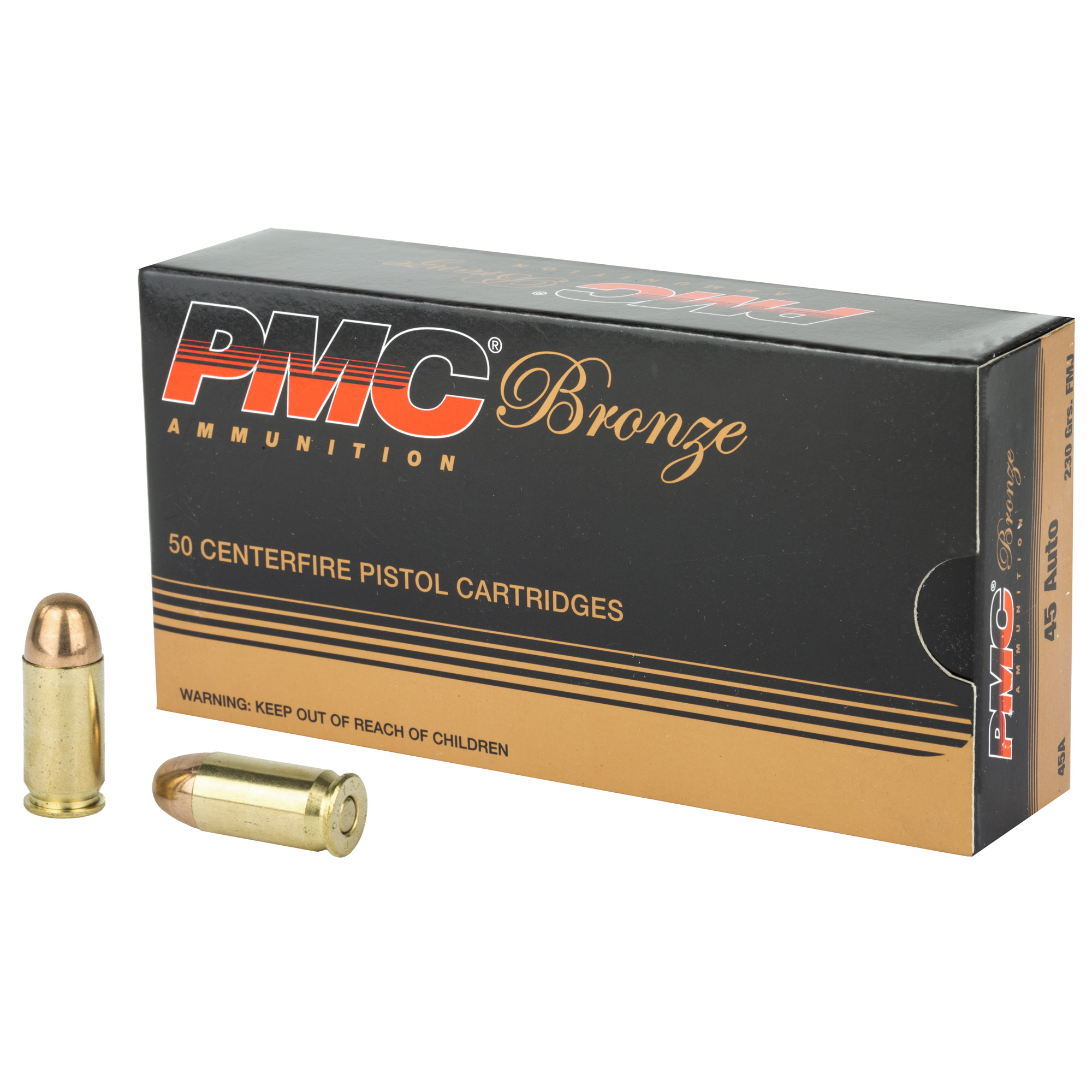 PMC Bronze 45 Auto / ACP Ammo 230 grain FMJ Case Of 1000 Rounds Bulk 45A