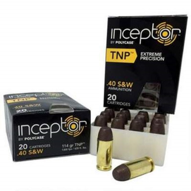 Polycase 40 S&W Ammunition Inceptor 114 Grain TNP Lead Free 20 rounds