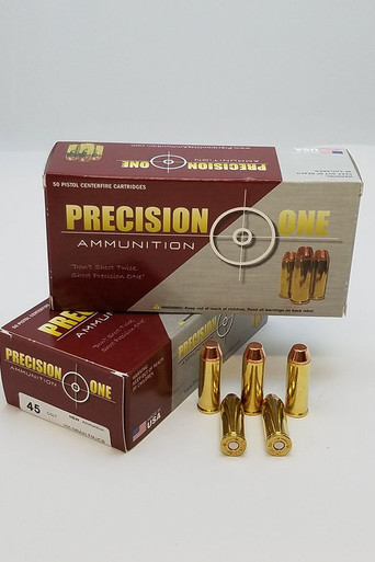Precision One 45 Colt Ammunition *Seconds* 250 Grain Full Metal Jacket Cowboy Load 50 Rounds
