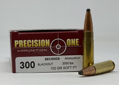 Precision One 300 Blackout Ammunition PONE1261 150 Grain Soft Point 20 Rounds
