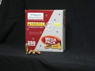 Precision One 44 Magnum Ammunition 240 Grain Full Metal Jacket 250 rounds