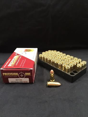 Precision One 357 Sig Ammunition 125 Grain Full Metal Jacket 50 rounds