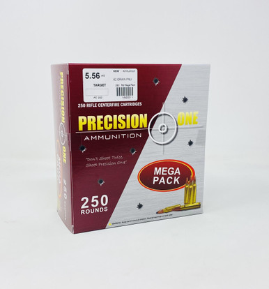 Precision One 5.56x45mm NATO Ammunition PONE242 62 Grain Full Metal Jacket Mega Pack 250 Rounds