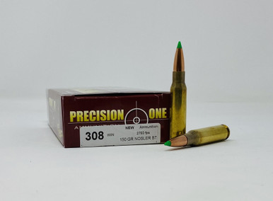 Precision One 308 Win Ammunition PONE386 150 Grain Nosler Ballistic Tip 20 Rounds