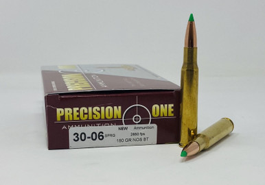 Precision One 30-06 Springfield Ammunition PONE487 180 Grain Nosler Ballistic Tip 20 Rounds