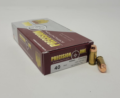 Precision One 40 S&W REMAN Ammunition PONE84 180 Grain Full Metal Jacket 50 Rounds