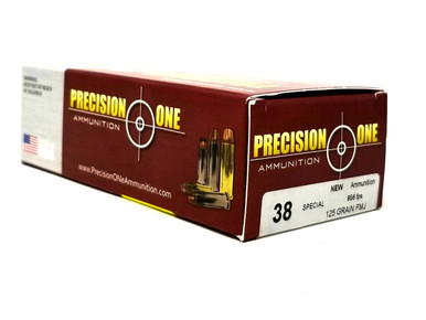 Precision One 38 Special Ammunition 125 Grain Full Metal Jacket NEW 50 Rounds