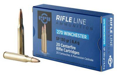 Prvi PPU Standard Rifle 270 Win Ammunition PP2701 130 Grain Soft Point 20 Rounds