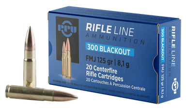 Prvi PPU 300 AAC Blackout Ammunition Rifle Line PP300BF 125 Grain Full Metal Jacket 20 Rounds