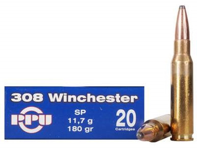 Prvi PPU 308 Win Ammunition PP327 180 Grain Soft Point 20 Rounds