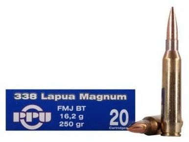 Prvi PPU 338 Lapua Mag Ammunition PP338F 250 Grain Full Metal Jacket 10 Rounds