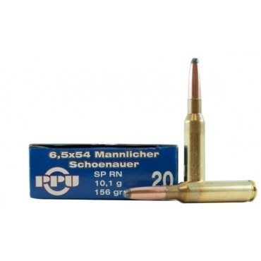 Prvi PPU 6.5x54mm Schoenauer Mannlicher Ammunition PP65 156 Grain Soft Point Round Nose 20 Rounds
