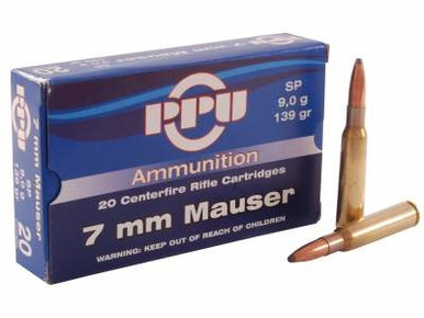 Prvi PPU 7mm Mauser Ammunition 7x57mm PP7 139 Grain Soft Point 20 Rounds