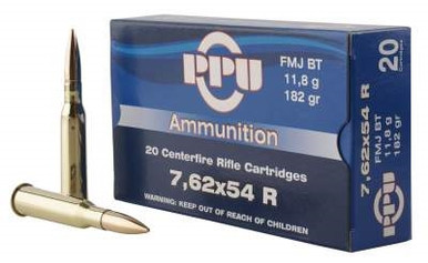 Prvi PPU 7.62x54mm Russian Ammunition PP76254F 182 Grain Full Metal Jacket 20 Rounds