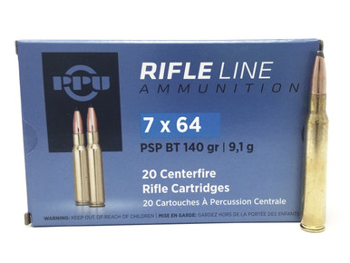 Prvi PPU 7x64mm Ammunition PP764 140 Grain Pointed Soft Point Boat Tail 20 Rounds