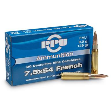 Prvi PPU PPU 7.5x54mm French MAS Ammunition PP7F 139 Grain Full Metal Jacket 20 Rounds