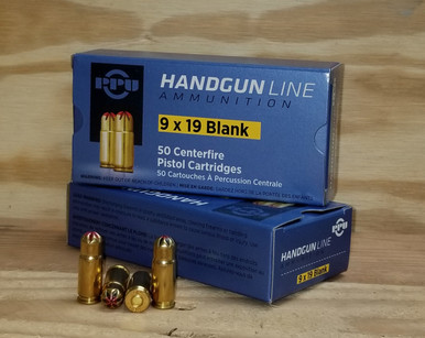 Prvi PPU 9mm *BLANKS* Ammunition PPB9L 50 Rounds