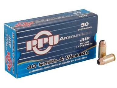 Prvi PPU 40 Smith and Wesson Ammunition PPR402 165 Grain Full Metal Jacket 50 Rounds