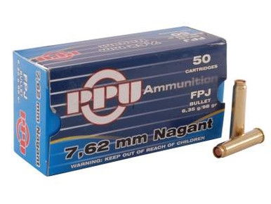 Prvi PPU 7.62 Nagant Ammunition PPR71 98 Grain Full Metal Jacket Flat Point Case of 500 Rounds
