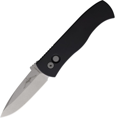 ProTech Emerson E7A01-20CV CQC7 Auto Folding Knife - 3.25" CPM-20CV Drop Point Blade, Black Handles