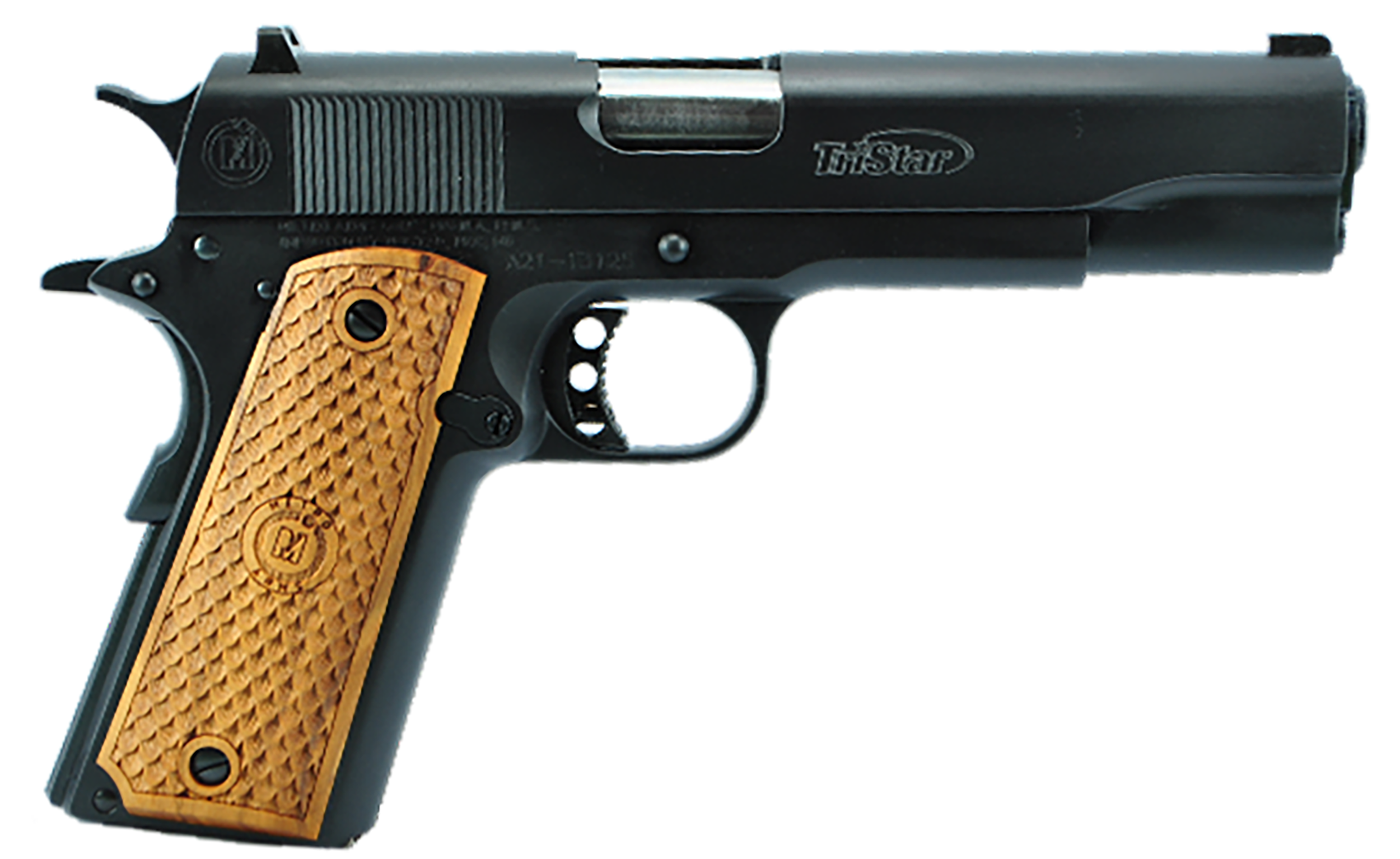 Tri-Star American Classic Government 1911 Pistol 85604, 9mm Luger, 5in, Wood Grips, Blued Finish, 10 Rds