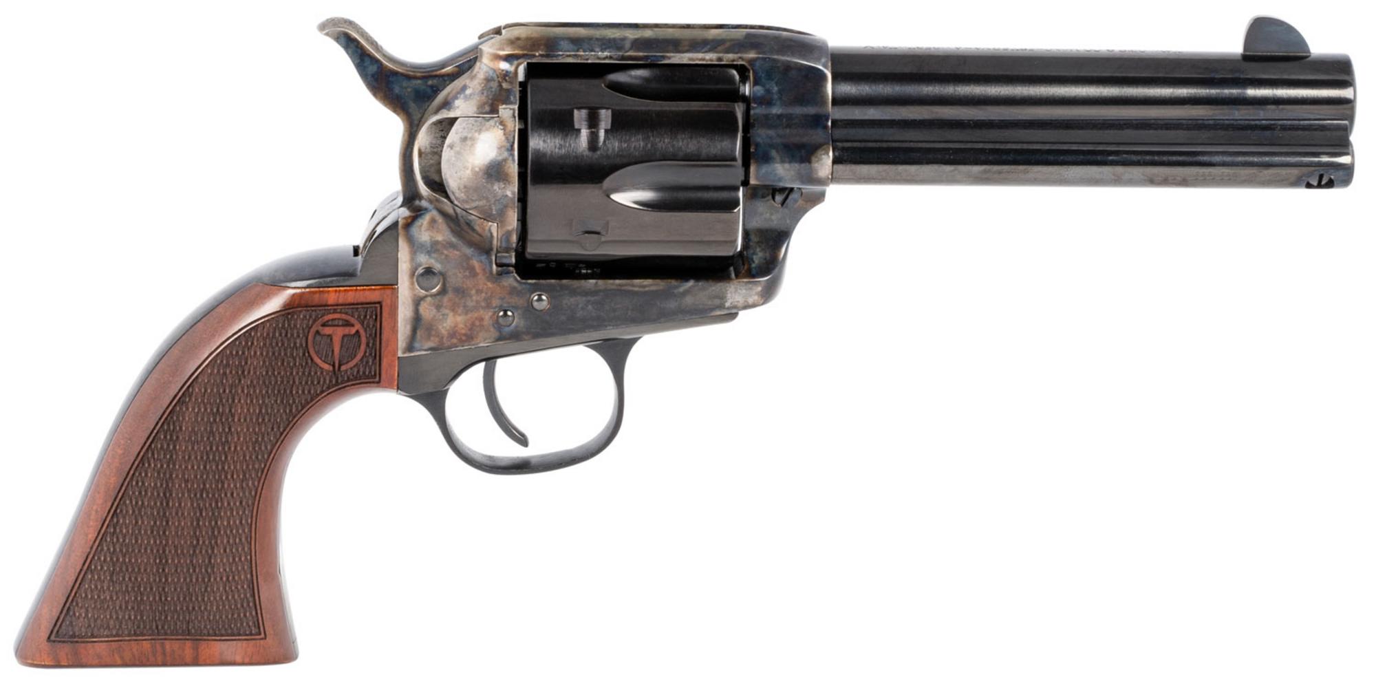 Taylors Smoke Wagon Revolver 550180, 357 Mag, 4.75", Checkered Walnut Grips, Color Case Hardened Finish, 6 Rds