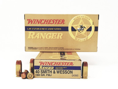 Winchester 40 S&W Ammunition Ranger Q4360 180 Grain Full Metal Jacket Case of 500 Rounds