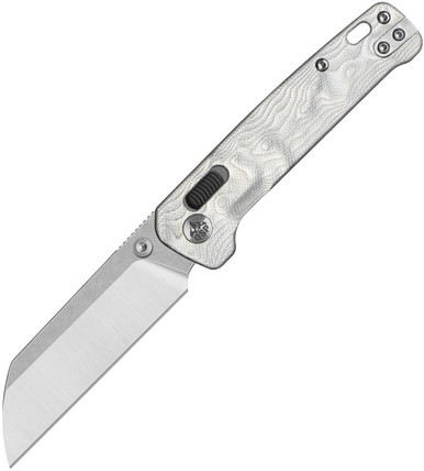 QSP Knives Penguin Glyde Lock Folding Knife - 3.06" 14C28N Two-Tone Sheepsfoot Blade, Aluminum Foil G10 Handles - QS130GL-G1