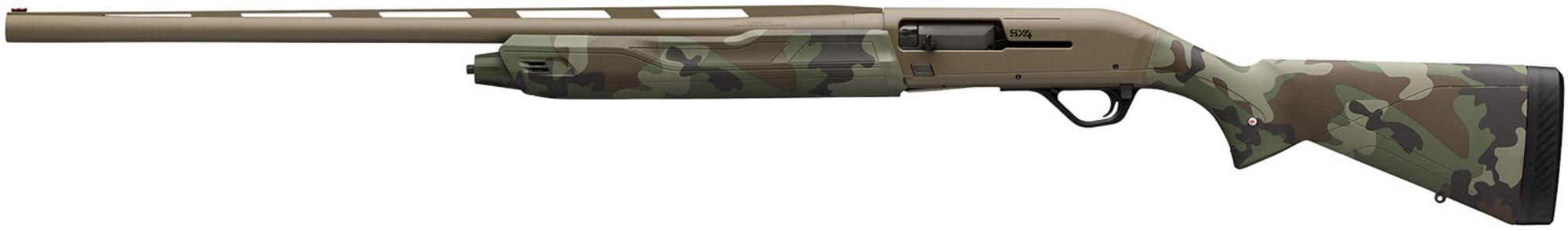 Winchester Repeating Arms SX4 Hybrid Hunter Shotgun 511313292, 12 Gauge, 28", 3.50" Chmbr, FDE Cerakote Rec/Barrel, Woodland Camo Furniture, Fiber Optic Front Sight Left Hand
