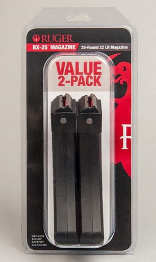 Ruger Magazine 10/22 R90548 BX-25 2 Pack Black Finish 25 Rounder R90548
