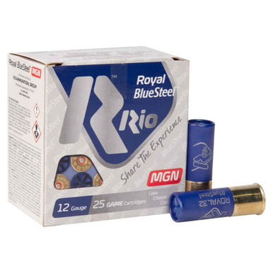 Rio 12 Gauge Royal Blue Steel Ammunition RBSM324CASE 3" 1-1/8 oz #4 Shot CASE 250 Rounds