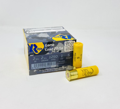 Rio 20 Gauge Ammunition RC205CASE 2-3/4" 1 oz 5 Shot CASE 250 Rounds