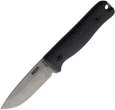 Reiff Knives F3 EDC Fixed Blade 2.9" CPM MagnaCut Stonewash Black Micarta - F3119BCMBLKA