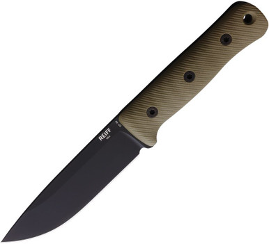 Reiff Knives F5 GEN2 Field Survival Fixed Blade Knife 5" CPM-MagnaCut Black DLC Blade OD Green G10 - F511BODGBLKA