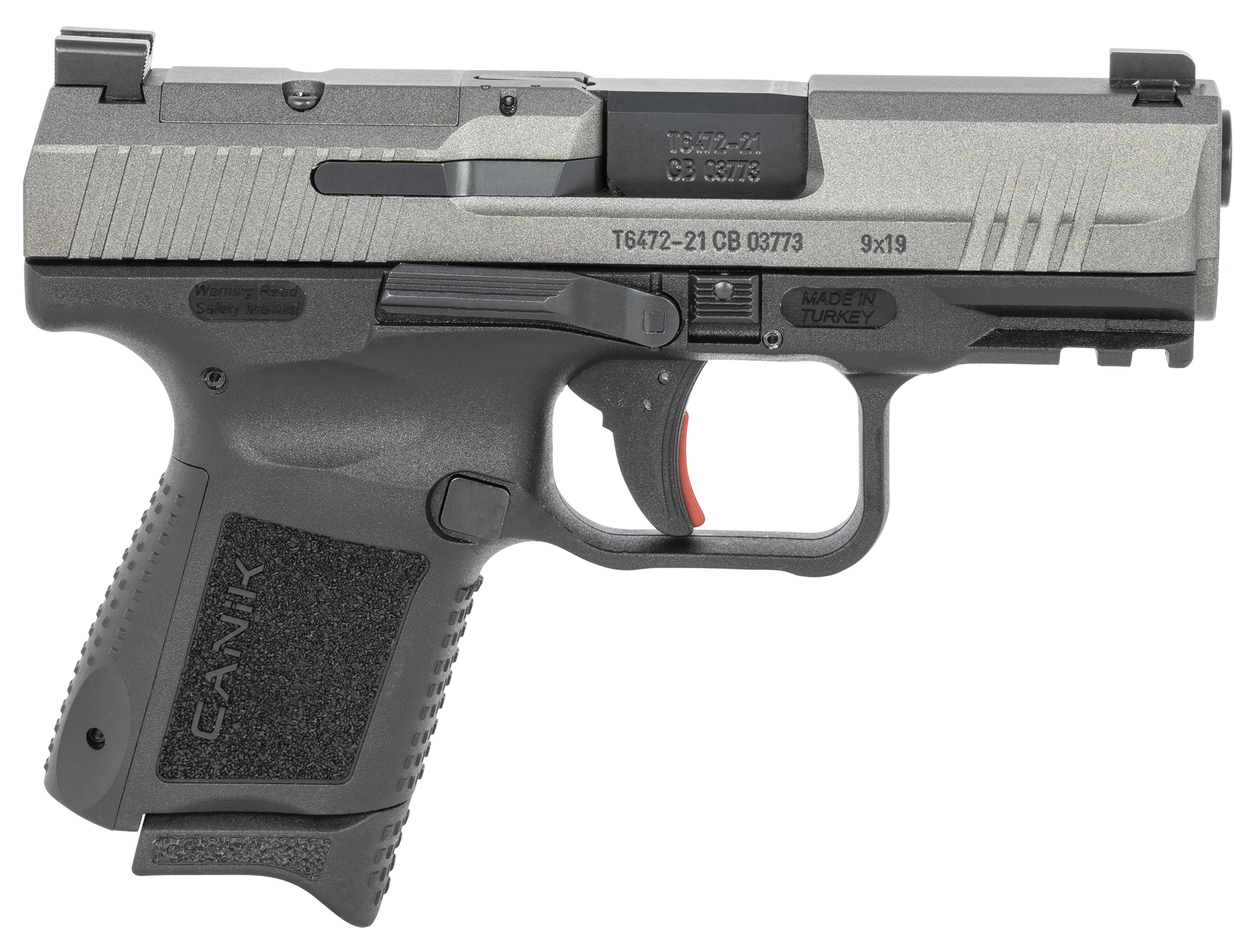 Canik TP9 Elite Sub-Compact Pistol HG6597TN, 9mm, 3.60", Black Polymer Grips, Tungsten Gray Slide, Optic Ready, 12 Rds