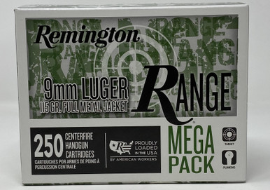 Remington 9mm Luger Ammunition T9MM3A 115 Grain Full Metal Jacket CASE 1000 Rounds