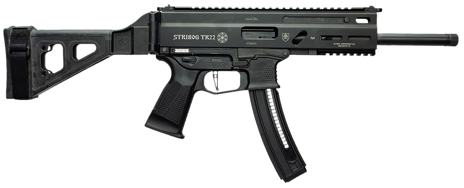 Grand Power TR22 Stribog Pistol 197892004817, 22 LR, 8in, Black Polymer Grips, Black Finish, 25 Rds