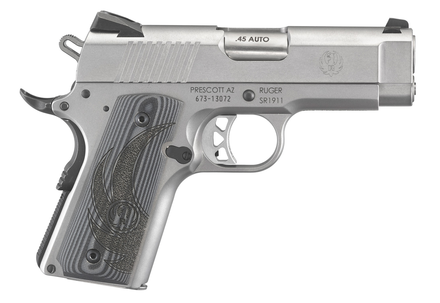 Ruger SR1911 Officer Style .45 Auto 3.6" Barrel Deluxe Checkered G10 Grip Semi-Automatic Pistol #6762