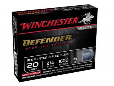 Winchester 20 Gauge PDX1 Defender S20PDX1S 2-3/4" 3/4 oz 1600fps Segmenting Slug 5 rounds