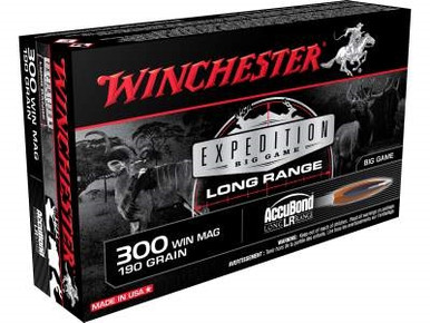 Winchester 300 Win Mag Ammunition Expedition Long Range S300LR 190 Grain Nosler Accubond LR 20 rounds