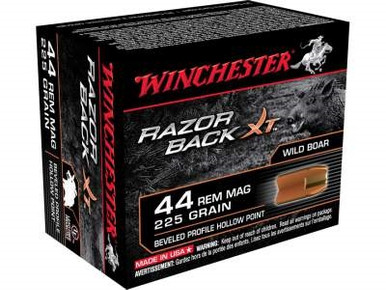 Winchester 44 Magnum Ammunition Supreme Razorback 225 Grain Lead Free Hollow Point 20 rounds