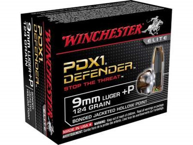 Winchester 9mm +P PDX1 Defender S9MMPDB 124 gr Bonded JHP 20 rounds