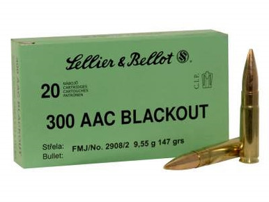 Sellier & Bellot 300 AAC Blackout Ammunition SB300BLKB 147 Grain Full Metal Jacket Case of 1000 Rounds