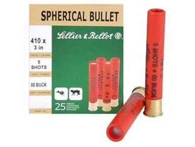 Sellier & Bellot 410 Bore Ammunition SB410B 3" 1190 fps 5 pellets 00 BUCK 25 rounds