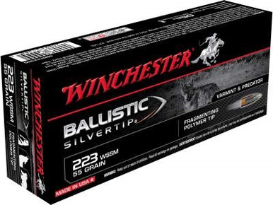 Winchester 223 WSSM Ammunition Supreme SBST223SS 55 Grain Ballistic Silvertip 20 rounds