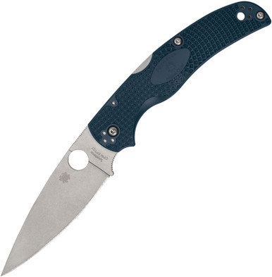 Spyderco Native Chief Lightweight Folding Knife - 4.02" CPM-SPY27 Tumbled Plain Blade, Cobalt Blue FRN Handles, Lockback - C244PCBL